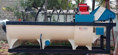 Bucket Wheel Washer With Dewatering Screen